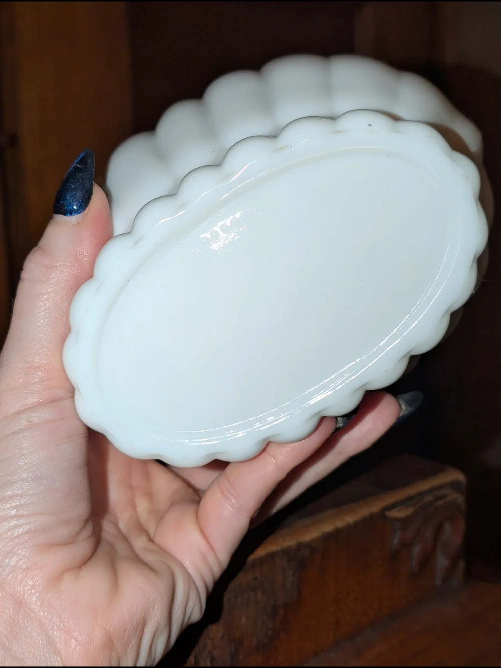 White Milk Glass Vase Ribbed Ball Pattern 7.5